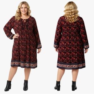 Old Navy Size XL Boho Floral Long Sleeve Dress